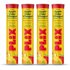 Plix ACV Apple Cider Vinegar Effervescent For Weight Loss - Mango (Pack OF 4) - Picture 1 of 11