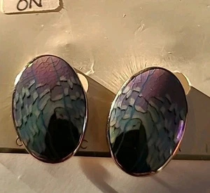 Orecchini vintage in porcellana colomba selvatica e oro 22k bordati  - Foto 1 di 8