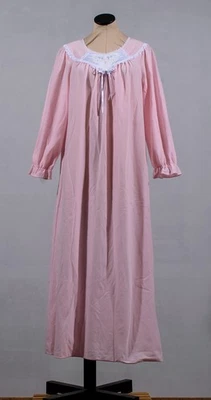 Camisón Vanity Fair Rosa Suave Ligero Vellón Fieltro Crochet Borde Transparente Talla M Foto 1 de 4