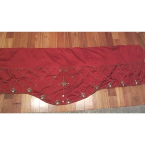 NEW FIREPLACE MANTLE RUNNER BURGUNDY BEAUTIFULLY BEADED  BY KIM SIBERT - Picture 1 of 7