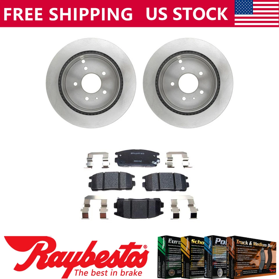 Rotores de freno traseros + accesorios de pastillas de freno de cerámica para Chevrolet Equinox 2007-2009 Foto 1 de 4