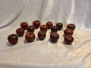 De colección 15 unidades de madera manzanas rojas rústicas granja decoración cuenco relleno - Imagen 1 de 10