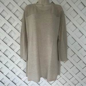 Suéter túnica tejido 100 % lana Eileen Fisher Top Lagenlook XL - Imagen 1 de 11