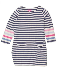 JOULES Womens 3/4 Sleeve T-Shirt Dress UK 8 Small Navy Blue Striped Cotton BH06 - Picture 1 of 3