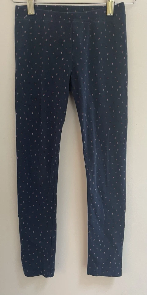 Gymboree Kids Girls Allover Floral Cotton Blend Full Length Leggings Navy M 7-8 - Image 1 of 4