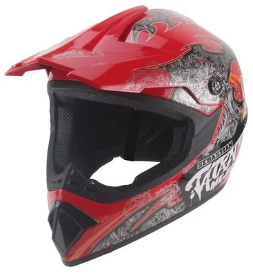 Crosshelm Helm Kinderhelm Motorradhelm Motocross Mejia rot Motorrad Quad - Bild 1 von 4