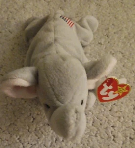 TY Beanie Baby Righty the Elephant 1996 Rare Election elephant  - Picture 1 of 7