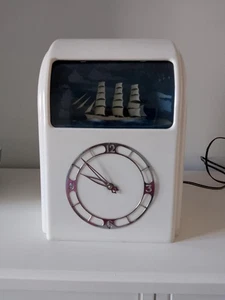 Vitascope Isle of Man Automaton Mantel Clock – 1940s – Cream Bakelite – Works - Picture 1 of 10