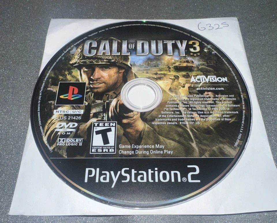Call of Duty 3 PlayStation 2 PS2 Disc Only G325 - Image 1 of 1