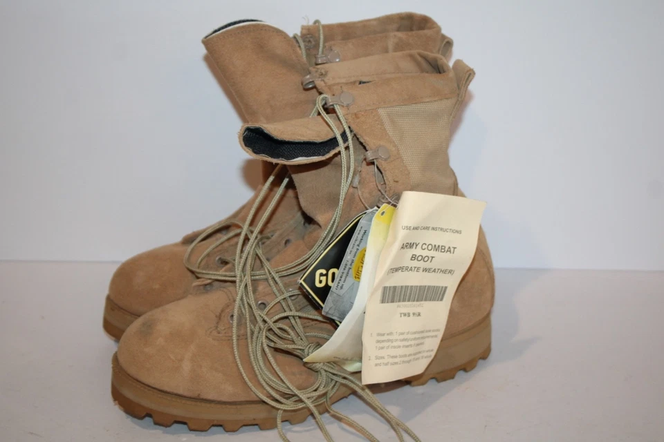 Botas de Combate Belleville Ejército 9.5R Tostadas GORE-TEX Clima Templado Vibram EE. UU. Foto 1 de 4