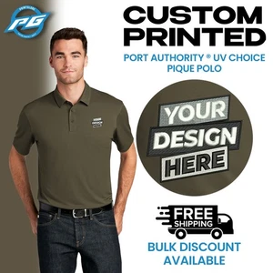 Polo de verano estampado personalizado Port Authority UV Choice Piqué para él K750 - Imagen 1 de 10