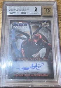 2020 MARVEL AVENGERS ENDGAME TOM HOLLAND AUTOGRAPH SPIDER-MAN AUTO SSP BGS 9 10 - Picture 1 of 2