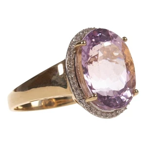 Ring Gold 585 mit 12 ct. Kunzit & Diamanten Harry Ivens Gr. 56/17,8 mm  (D3560) - Bild 1 von 5