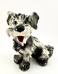 Vintage italienische Scottie Spaghetti Hund Figur / signiert Italien 50er Jahre. Schwarz Weiß - Bild 1 von 11