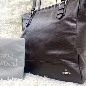 Vivienne Westwood Dark Brown Shibo Leather Large Tote Bag for Women - Picture 1 of 20