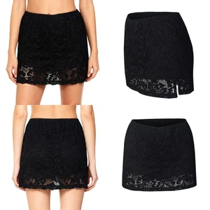 Damen Rock Clubwear Minirock Geburtstag kurz Hochzeit Blumen Cocktail Spitze - Bild 1 von 15