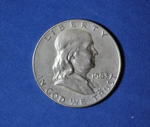 1963 - Franklin Half Dollar ~#P32306 - Bild 1 von 2