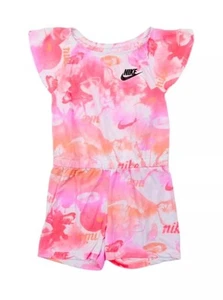 Pink Tie Dye Nike Romper Girls Size 6X New With Tags - Picture 1 of 2