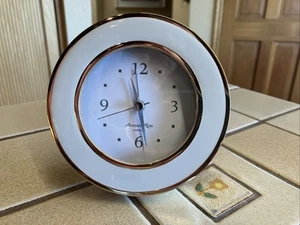 ADDISON ROSS ALARM CLOCK BONE BEZEL, GOLDTONE CASE, NICKEL HANDS - Picture 1 of 6