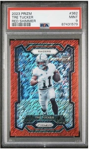 2023 Panini Prizm - Rookie Tre Tucker #362 Red Shimmer Prizm /35 (RC) PSA 9 MINT - Bild 1 von 2