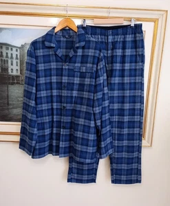 Men`s M&S Brushed Cotton Pyjama Set Size Medium Blue mix Unworn - Picture 1 of 5