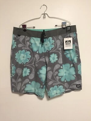 REEF BOARDSHORTS Talla 38 Nuevo con Etiquetas Pantalones Cortos de Natación Diseño Floral Bolsillo Trasero Foto 1 de 4