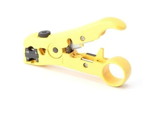 Premium Wire Stripper/Cutter - Yellow - Coaxial Coax Cable Stripping Tool RG6/59 - Picture 1 of 9