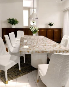 60"x36" Agate Crystal Dining Table Handmade Kitchen Countertop Furniture Home - Picture 1 of 9