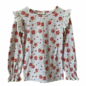 Matilda Jane Georgia Langarm Rüschen Shirt Blumen Oberteil Mädchen Gr. 4 wunderbar - Bild 1 von 8
