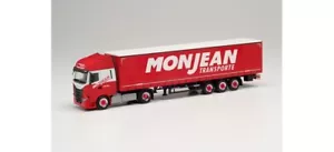 Herpa 314060 - 1/87 Iveco S-WAY Pianificare la Tenda - Trailer " Monjean " - - Foto 1 di 1