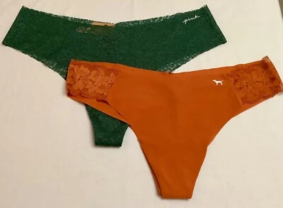 Lote de 2 Panty Tanga Victoria’s Secret “ROSA” Verde/Canela Talla XXL NUEVO CON ETIQUETAS Foto 1 de 4