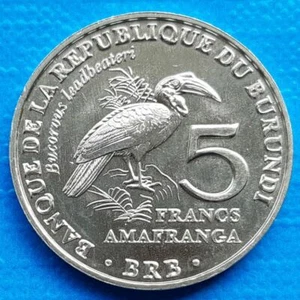 Burundi 5 francs 2014 UNC Southern Ground Hornbill Bird - Picture 1 of 2