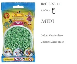207-11 Hama Beads MIDI 1000x Piezas, color verde claro, light green colour - Imagen 1 de 1