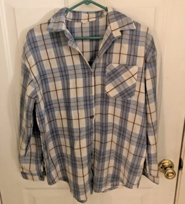 Unbranded Woman’s Flannel Shirt Size 36”-38” Bust Labeled S. measures L - Изображение 1 из 4