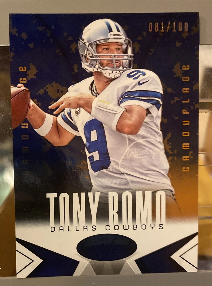 2014 Panini Certified Hot Box Blue Camo #26 Tony Romo #81/100 - Image 1 of 2