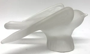 VTG Clear Frosted Satin Glass Dove Bird Figurine Glass Decor Bird Flying 8"+ - Picture 1 of 15