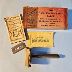 Vintage Valet Auto-Strop Brass Razor The "Million Dollar" Razor & Box (No Strop) - Picture 1 of 10