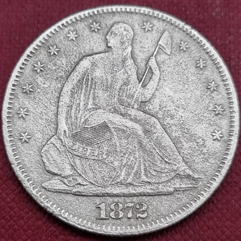 1872 CC Seated Liberty Half Dollar 50c RARE Higher Grade XF - AU Details #60200 Cover