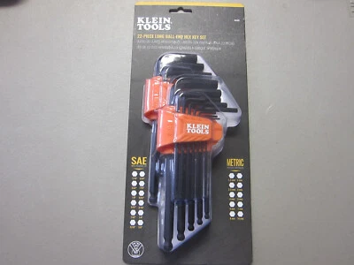 NEW - Klein Tools BLS22 Long Ball End Hex Key Set, SAE and Metric, 22 Pc. - Image 1 of 2