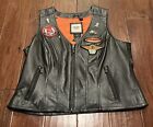 Harley Davidson Ladies Of Harley Genuine Leather Vest-Womens Size XL