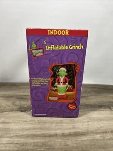 2000 Gemmy The Grinch Who Stole Christmas In Santa Suit 4ft Inflatable NOS - Picture 1 of 6