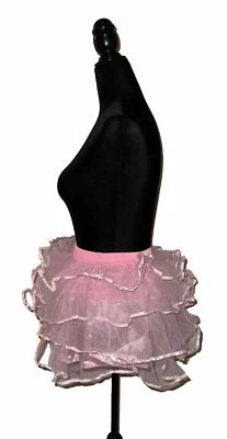 Womens Cosplay, Halloween Costume Pink Tulle Ruffled Tutu Mini Skirt One Size - Image 1 of 4