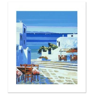 Serigrafía LED Kerfily ""Mykonos III"" numerada y firmada a mano, certificado de autenticidad. Nuevo - Imagen 1 de 3