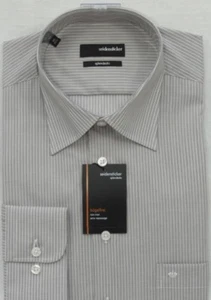 PEGATINA DE SEDA sin planchar gris/beige rayas 1/1 brazo KW 40 NUEVO - ST - Imagen 1 de 1