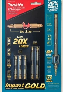 Makita B-44987 Impact GOLD 7 Pc. Double‑Ended Power Bits with Mag Boost. - Picture 1 of 1