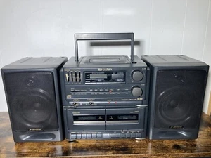 Vintage Sharp GX-CD510(GY) Boombox Ghetto Blaster Jam box CD Tape Player - Picture 1 of 11