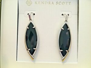Kendra Scott Maxwell Earrings in Rhodium/Black - New in Box