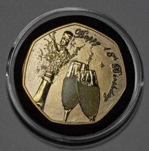 Conmemorativo de oro de 24 quilates de 18 cumpleaños en cápsula. Regalo/regalo hijo/hija - Imagen 1 de 12