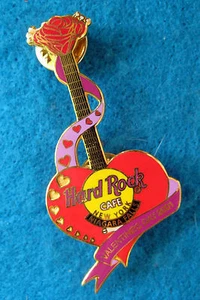 PROTOTYPE NIAGARA FALLS NY VALENTINES DAY RED HEART GUITAR 01 Hard Rock Cafe PIN - Picture 1 of 1