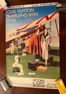 Louis Vuitton Traveling Style Exhibition Victoria & Albert Museum 1985 Poster - Picture 1 of 9